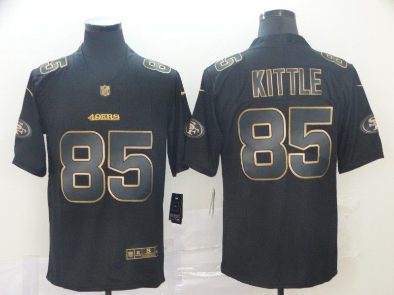 Men San Francisco 49ers #85 Kittle Nike Vapor Limited Black Golden NFL Jerseys